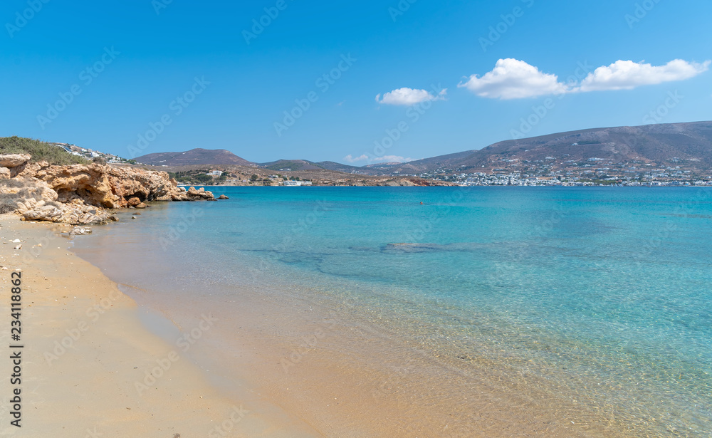 Marcello beach - Cyclades island - Aegean sea - Paroikia (Parikia) Paros - Greece