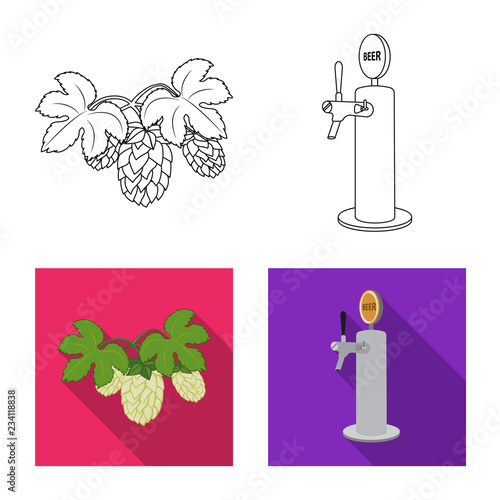 Vector illustration of pub and bar logo. Set of pub and interior vector icon for stock.
