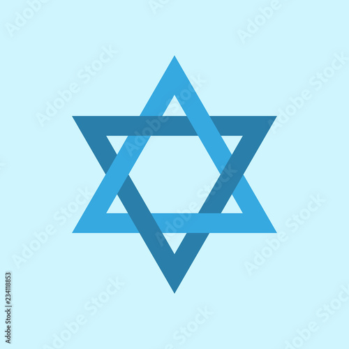 Star of David. Icon in flat design. Vector illustration.