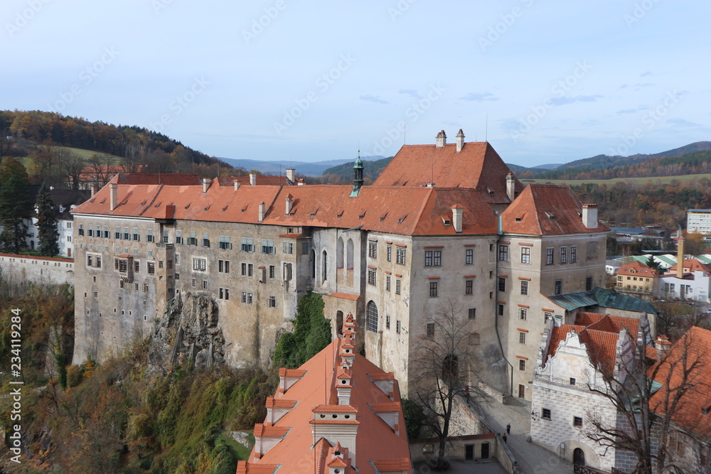 Cesky Krumlov castle view from the tower