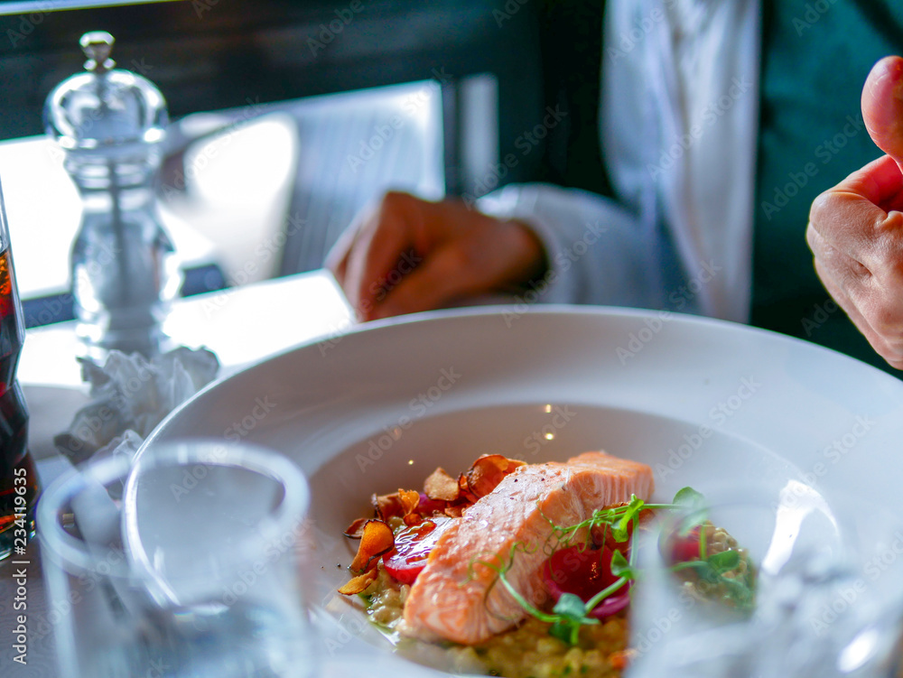 luxury style salmon stake maincause dish for dinner luxury style salmon stake maincause dish for dinner