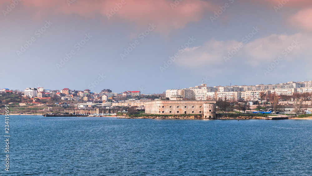 Sevastopol Bay, coastal panoramic cityscape
