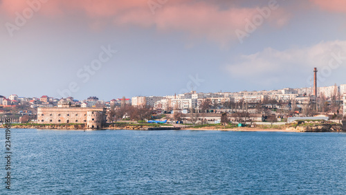 Sevastopol Bay, coastal cityscape in spring © evannovostro