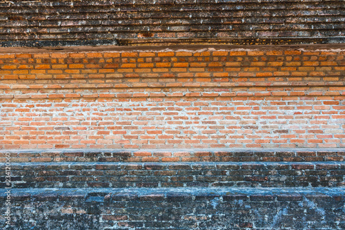 Old walls of the temple are made of red brick.