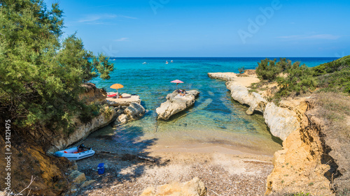 Fototapeta Naklejka Na Ścianę i Meble -  Wild beach at Canal d'amour, Sidari region, Corfu island, Greece.