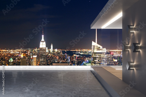 Canvastavla Modern rooftop with NY view