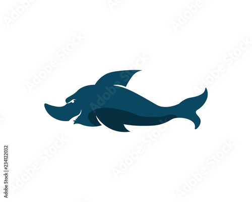 Shark Logo Template and design vector fish wild sea animal