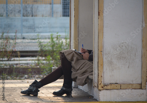 Waiting for a train