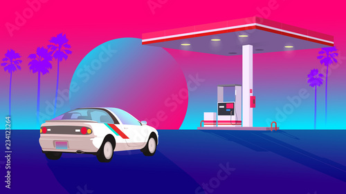 super neon tropic gas station
