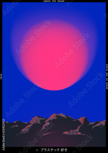 gradient plastic love space poster