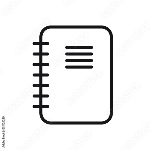 Outline notebook icon illustration vector symbol