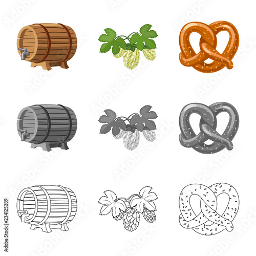 Vector design of pub and bar icon. Set of pub and interior stock vector illustration.