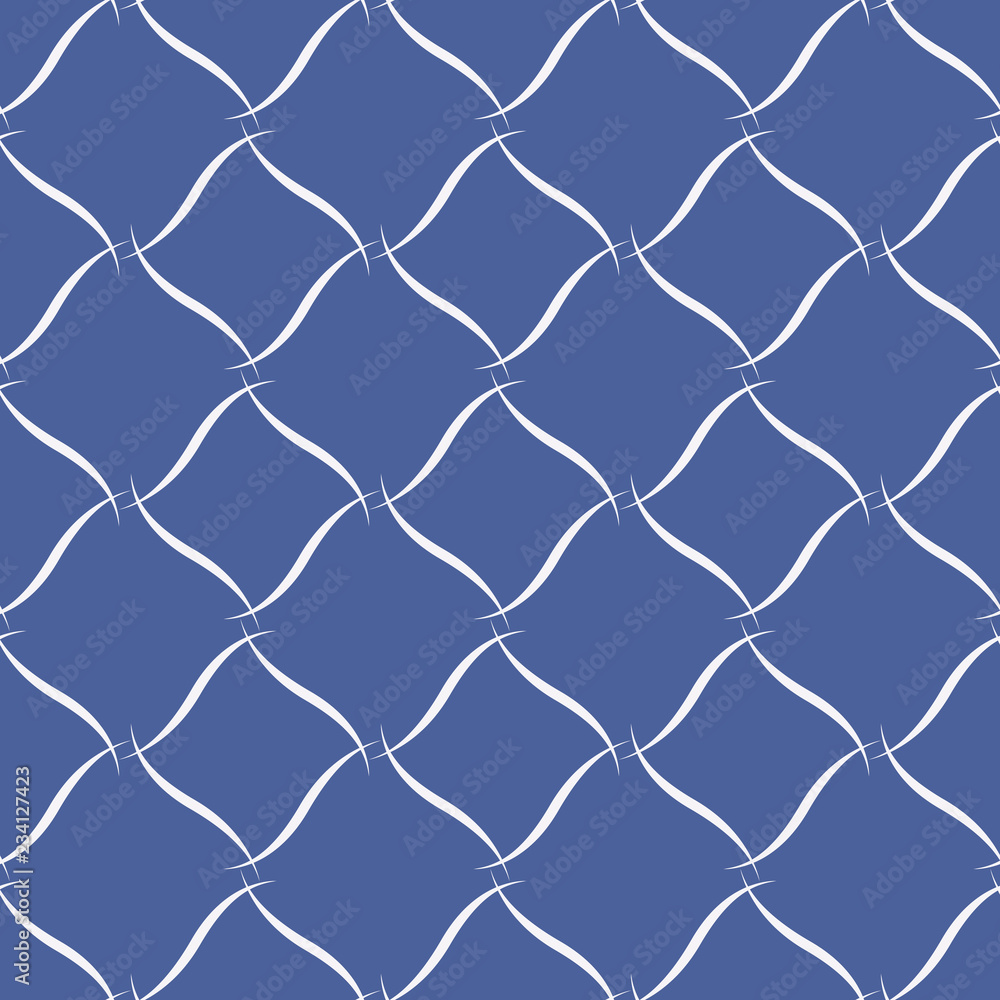 Fototapeta premium Seamless vector geometric pattern in blue and white colors