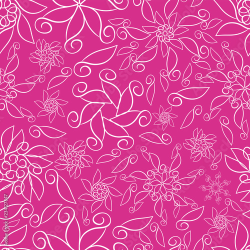 Pink Abstract Ornamental Florals