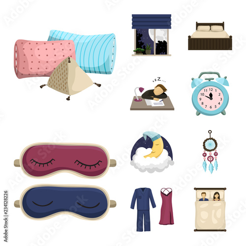 Vector design of dreams and night logo. Set of dreams and bedroom vector icon for stock.