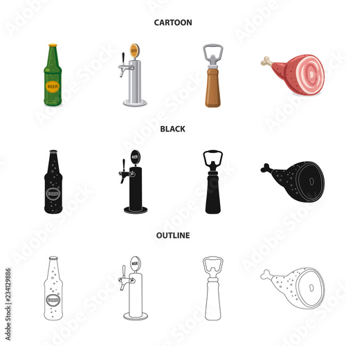 Vector design of pub and bar logo. Set of pub and interior stock symbol for web.