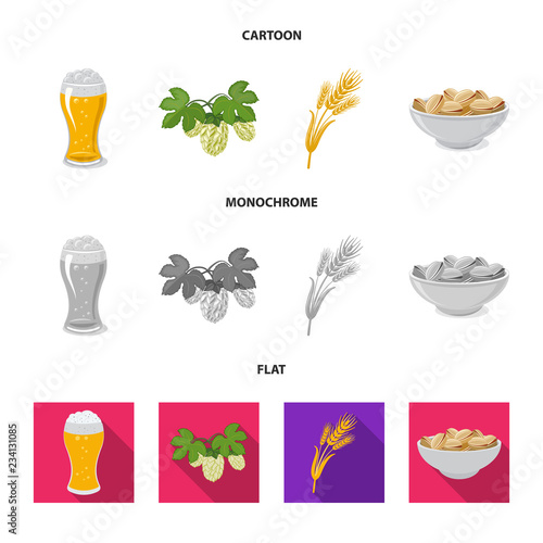 Vector illustration of pub and bar logo. Collection of pub and interior stock symbol for web.
