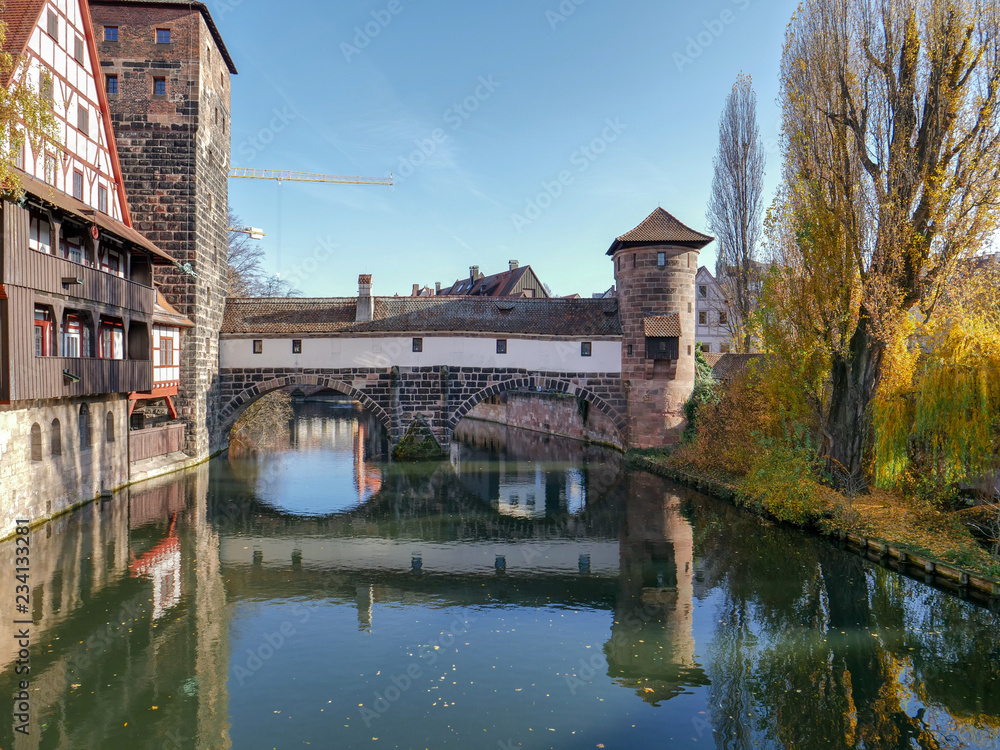 River Pegnitz Nuremberg, Germany, November 15th 2018