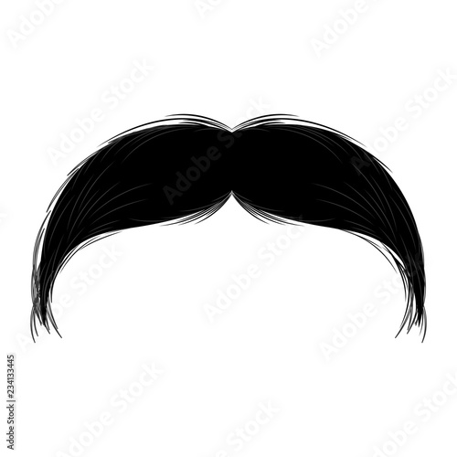 Isolated silhouette of moustache. Vector illustration design