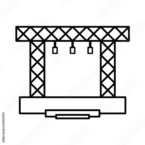 Stage vector constructions icon. Concert modern scene line