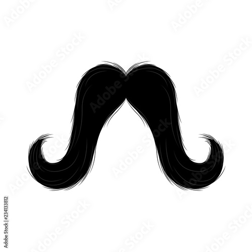 Isolated silhouette of moustache. Vector illustration design