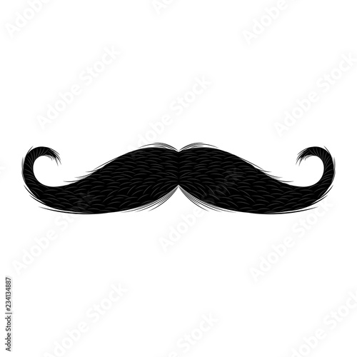 Isolated silhouette of moustache. Vector illustration design