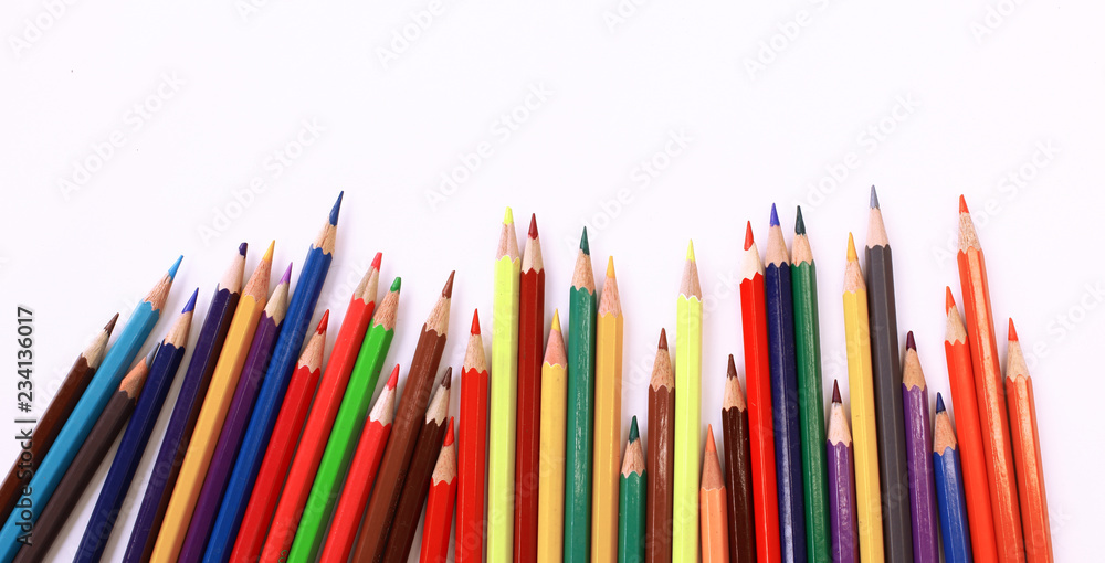 set of colored pencils .isolated on a white background. set of colored pencils .isolated on a white background.