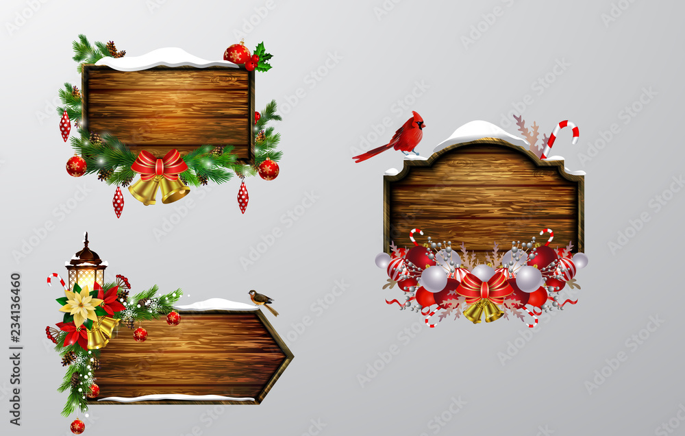 Vector wooden christmas board Vector wooden christmas board