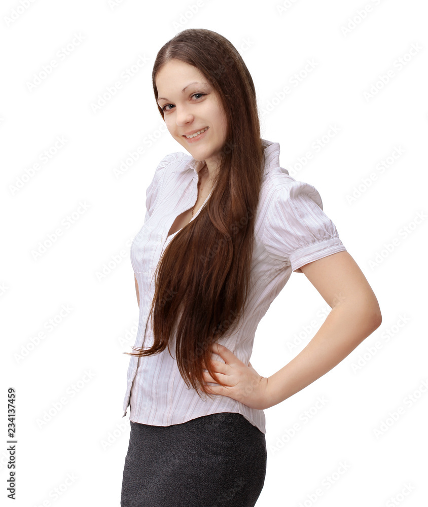 portrait of a modern girl.isolated on white. portrait of a modern girl.isolated on white.