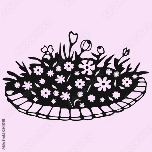 flowers in flowerbed