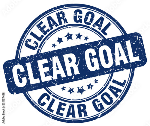 clear goal blue grunge stamp