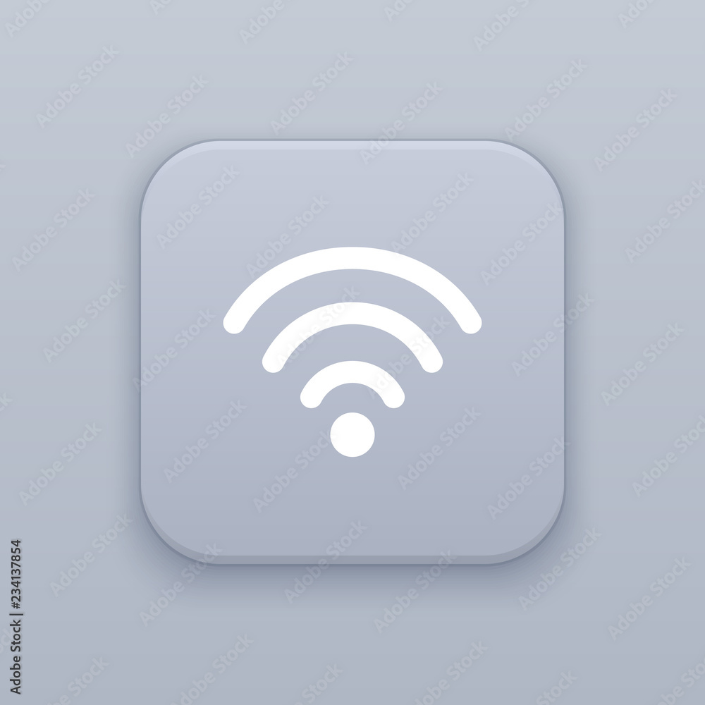 Wi-fi, gray vector button with white icon Wi-fi, gray vector button with white icon
