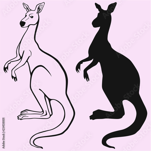 kangaroo vector silhouette isolated