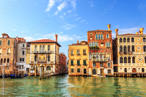 Medieval Palaces Dario and Salviati in Grand Canal  summer view