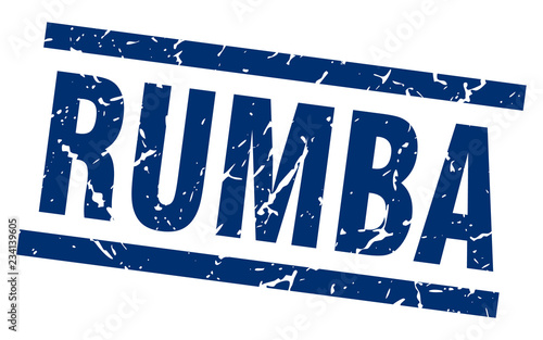 square grunge blue rumba stamp