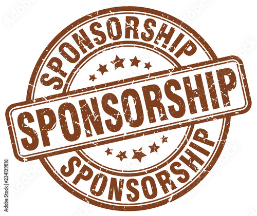 sponsorship brown grunge stamp