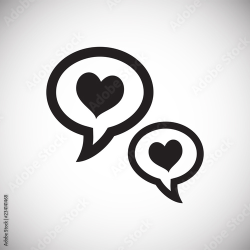 Love message on white background icon