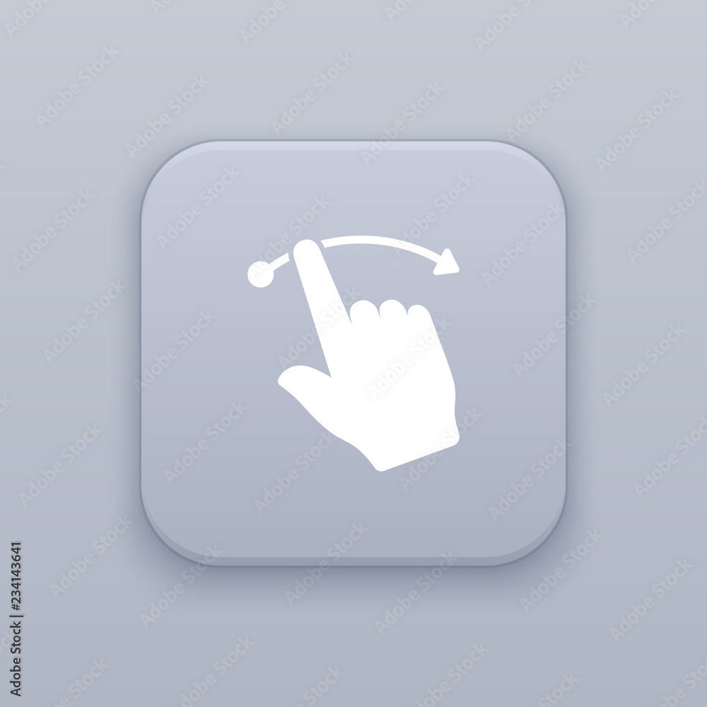 Gesture right, gray vector button with white icon Gesture right, gray vector button with white icon