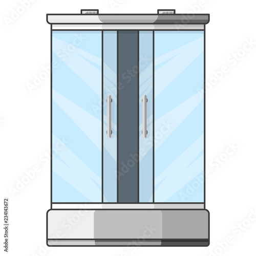 Shower cubicle icon on white background. Vector illustration