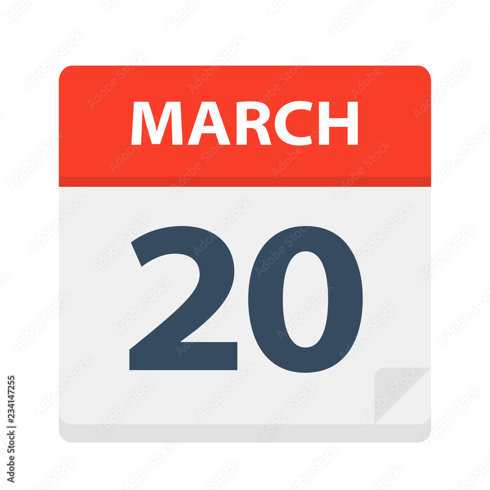 March 20 - Calendar Icon March 20 - Calendar Icon