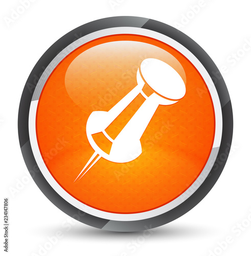 Push pin icon galaxy orange round button