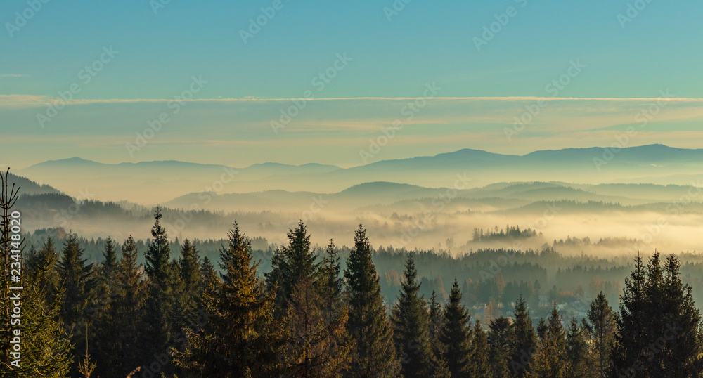 fogs in the valleys of the Tatra Mountains, Poland