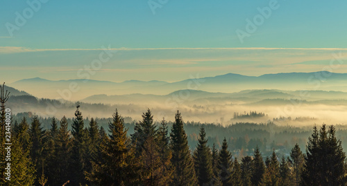 Fototapeta Naklejka Na Ścianę i Meble -  fogs in the valleys of the Tatra Mountains, Poland