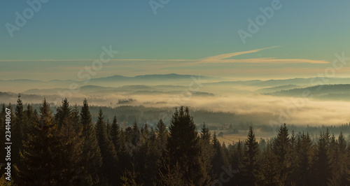fogs in the valleys of the Tatra Mountains  Poland