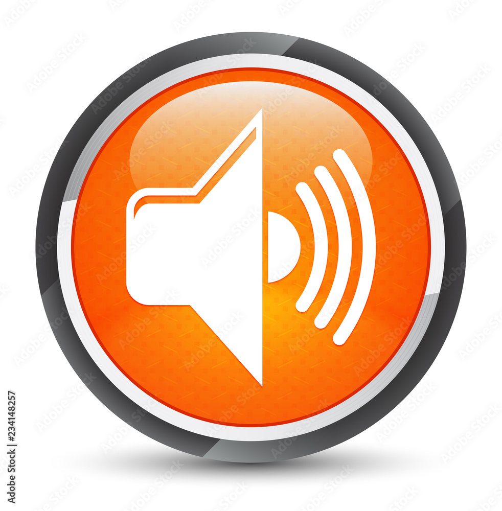 Volume icon galaxy orange round button Volume icon galaxy orange round button