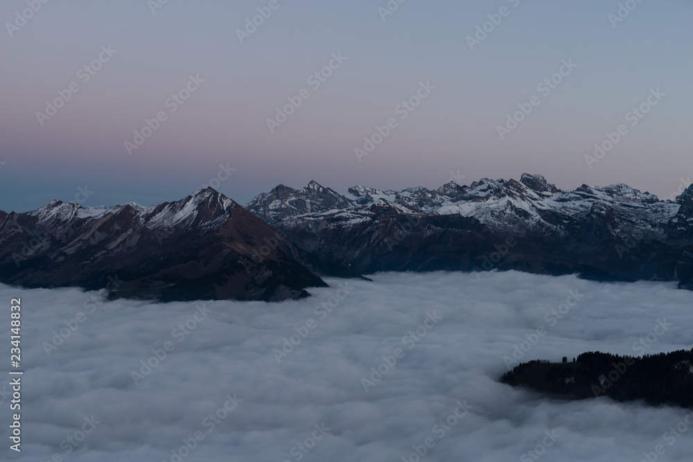 Swiss alps in evening light
