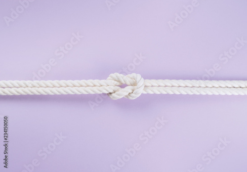 White ship ropes connected ...