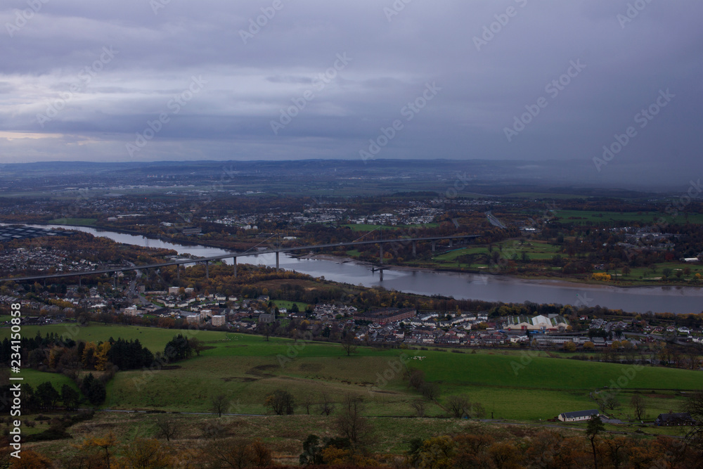 Panoramic view of the River Clyde and Clyde valley 