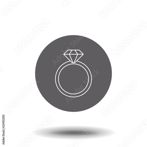 Diamond ring vector sketch icon isolated on background. Hand drawn Diamond ring icon. Diamond ring sketch icon for infographic, website or app.