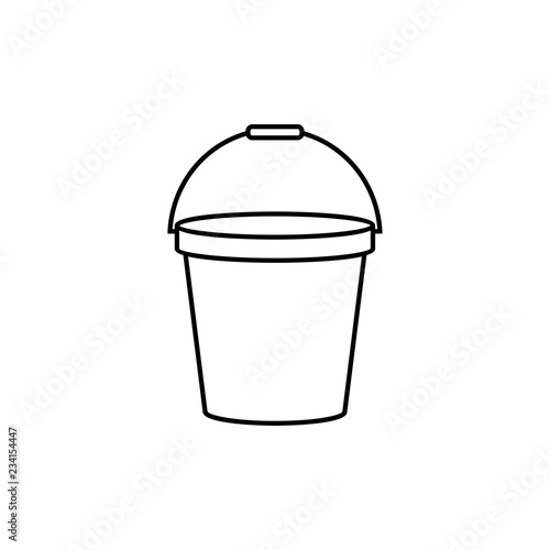 Bucket outline icon. linear style sign for mobile concept and web design.